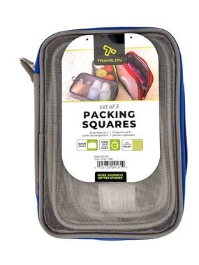 Travelon Blue and Gray Packing Square - Set of 3 NEW!